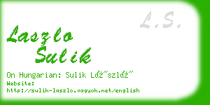 laszlo sulik business card